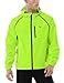 baleaf Mens Rain Jacket Waterproof Raincoat Windbreaker Running Cycling Gear Golf Jackets Hood Lightweight Reflective Yellow L
