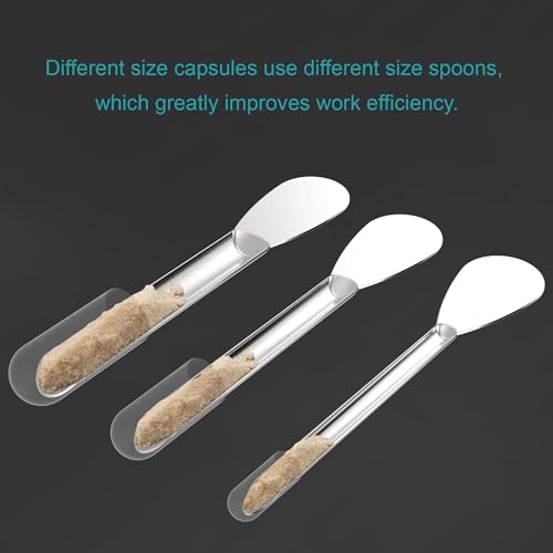 Foosi SF-01 11Pcs Capsule Filling Machine Kit For Pill Filler All Sizes # 000 00 0 1 2 3 4 5- Micro Lab Spoons Spatula Tool thumb #7