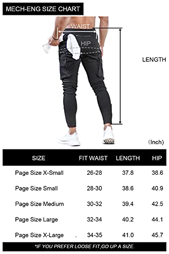 MECH-ENG Men's Active Tack Jogger Pants Fitness TapeArmy Green Sweatpants Slim Fit Trousers with Zipper Pockets(Army Green Small)