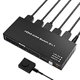 Boîtier de commutation HDMI KVM 8K @ 60 Hz – Prend en charge la résolution jusqu'à 8K @ 60 Hz, et rétrocompatible avec 4K @ 120 Hz, 1080p @ 120 Hz, 720p, 480p ; prend en charge HDMI 2.1 et HDCP 2.3. La transmission fluide et stable des signaux et des données rend l'affichage de l'image plus exquis et réaliste. Lit et stocke automatiquement les paramètres du moniteur (EDID) lorsqu'il est directement connecté avec HDMI pour obtenir la meilleure résolution d'écran.