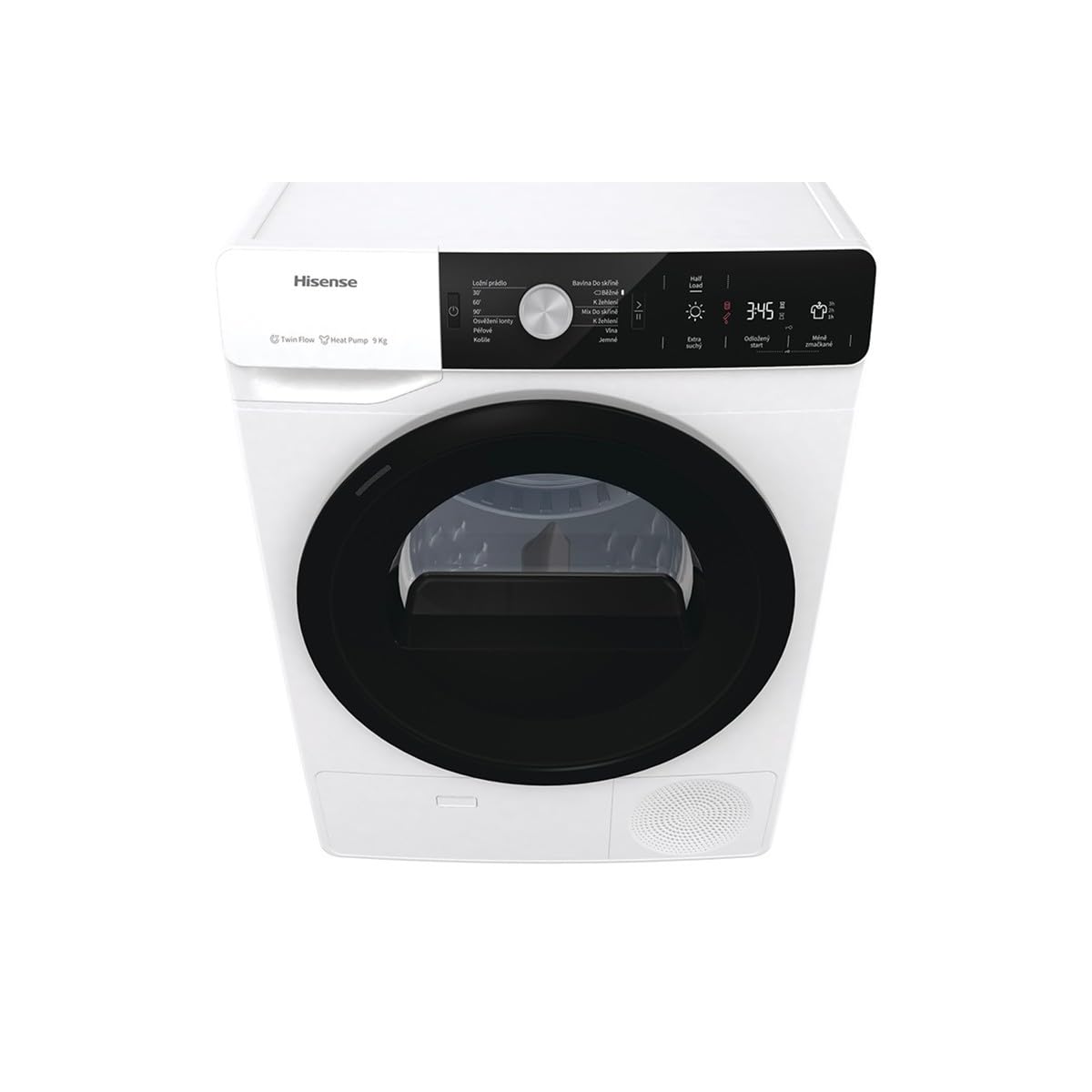 Hisense DHGA901NL Asciugatrice a Pompa di Calore con Ion Tech, 9kg, A++, Cestello Illuminato, Oblò Nero, Big Display Touch, Spina europea