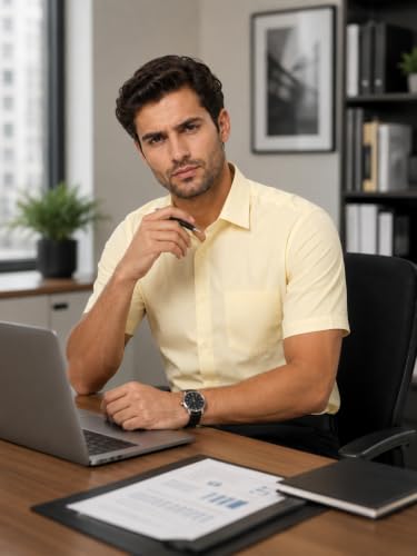 Image of Appel Touch Men's Cotton Blend Formal Shirt Half Sleeves