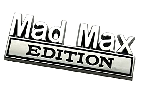 Image of Pair Metal Mad Max Edition Decal Emblems 3D Letters Badge Truck Adhesive Conservative Stickers, Funny Decals Adhesive Letters Fit for Vehicle, Truck, SUV, Door Decoration (Chrome)