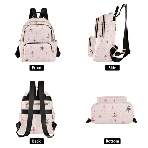Image of Ballerina Quilted Backpack Purse for Women Fashion Small Backpack S | Shoulder Bag Travel Casual Daypack