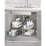 SONGMICS 4-Tier Under Sink Pull Out Organizer, Kitchen Bathroom Spice Rack - Image 3