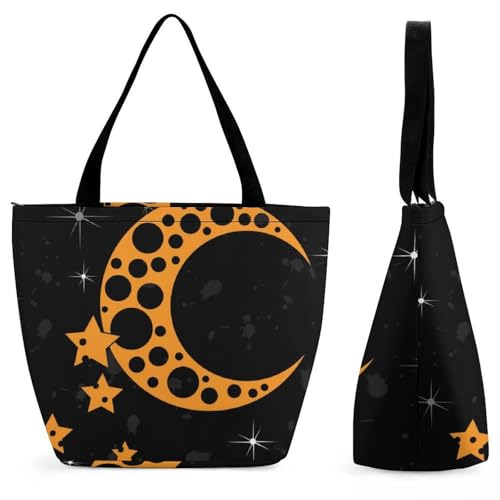 Sac de shopping pour voyage grand format avec motif étoile lune