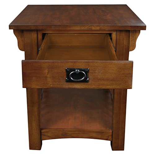 Leick Furniture Mission Drawer End Table, Solid Ash And Oak Veneers #TOP6
