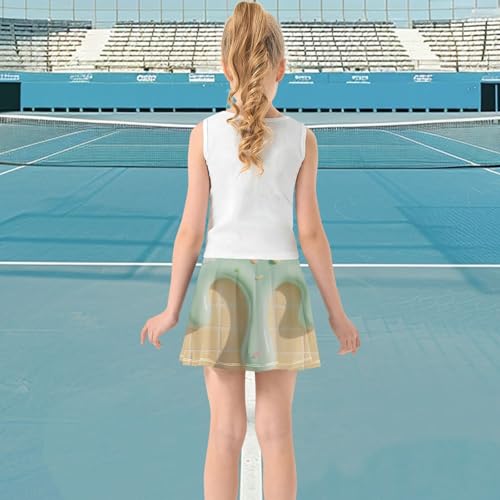 visesunny Girl's Golf Skirt Athletic Green 3D Candy Ice Cream Tennis Skort Sport Activewear with Double Layer Pockets3