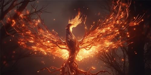 Peinture diamant oiseau de feu 5D avec strass cristal brillant
