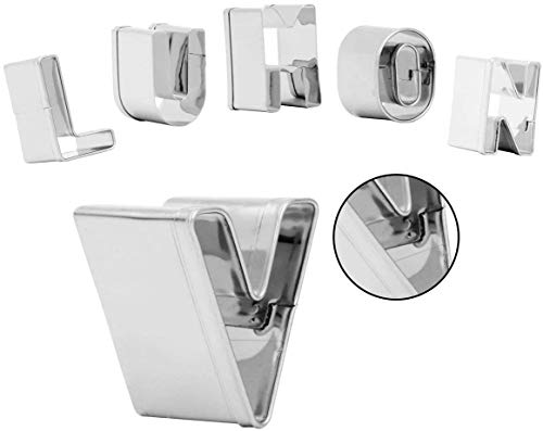 Image of HARI - Cookie Cutter Set 26 Pcs Stainless Steel Alphabet Letters Biscuit Cookie Cutters Mini A-Z Shaped Cookie Molds