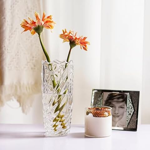 7.5inch Clear Crystal Flower Vase Cover