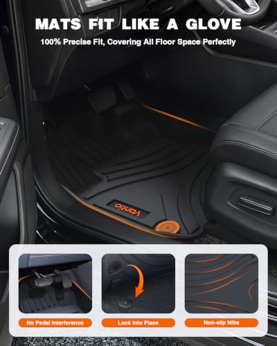 Image of Floor Mats for Ford Bronco 2021-2025 2026 4 Door, Custom Fit TPE All Weather Floor Liners, Waterproof Heavy Duty Car Floor Mats(Not Fit for Bronco Sport)