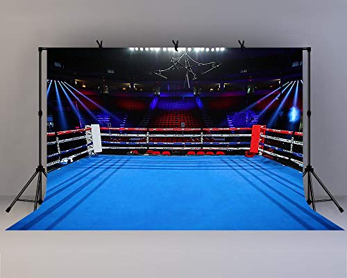 Fondo para fotografía Boxing Ring 10x7ft azul miniatura 1