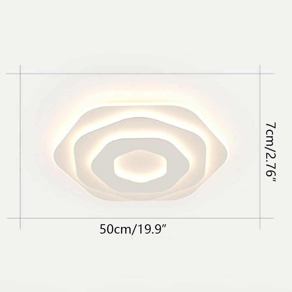 CUNTO Plafoniera in acrilico dimmerabile con telecomando, lampada moderna a LED, plafoniera vicina al soffitto, lampadario moderno compatibile con camera da letto, cucina, cameretta dei bambini,