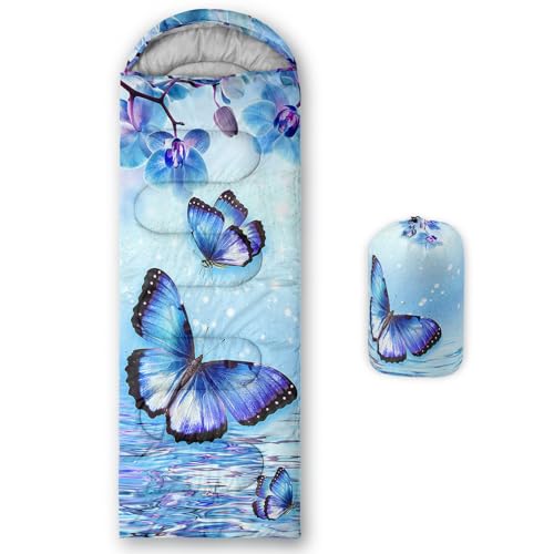 Image of QOOMO Axolotl Cute Camping Sleeping Bags,3 Season Warm & Cool Weather,Lightweight,Waterproof Sleeping Bags for Adults & Kids,Traveling,and Outdoors