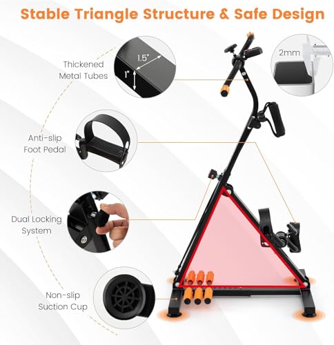 Image of Strength Fitness Master Gym Mini Exercise Bike Portable Home Pedal Exerciser Home Gym Fitness Leg Arm Cardio Training for Pregnant Women, Elderly, Disabled, Men, Physio Bike