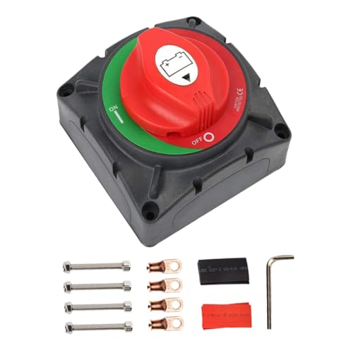 FUNOMOCYA 12v-48v Boat Rv Car Battery Disconnect Switch 600a Brass Plastic Isolator Easy Install Disconnect Switch