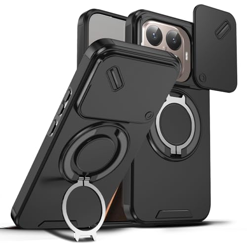 Coque magnétique Xiaomi 15T Pro antichoc noir avec béquille et protection caméra