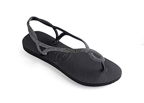 Chinelo Luna Premium, Havaianas, Meninas, Preto/Cinza Dark, 31/32