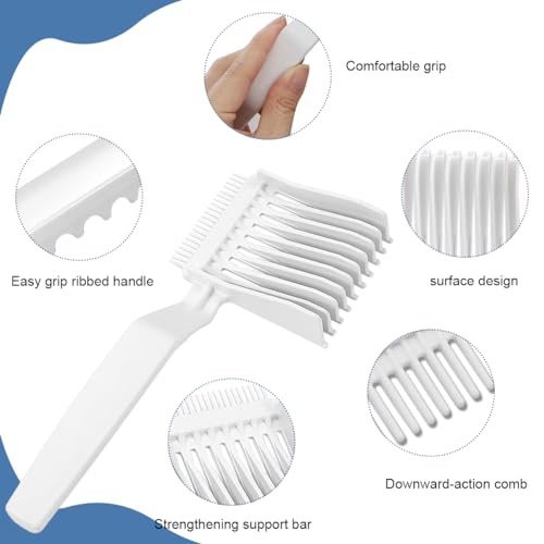 Image of SANNIDHI 2 Pcs Barber Fade Comb for Hair Cutting, Curved Styling Tool | Guides Clippers for Even Blending, Curved Positioning Supports Short Haircut Detailing, Suitable for Home or Salon Use