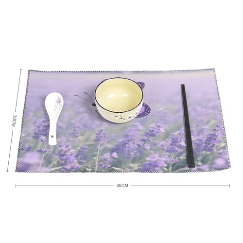 Sets de table papillon violet 33x48 cm lavables et antidérapants pour table de cuisine - 3