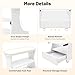 YIYIBYUS Esthetician Foot Bath SPA Trolley Cart with 4 Universal Wheels, Pedicure Chair Stool with Foot Rest Stand & Practical Drawer, Beauty Salon Nail Station for Manicure Massage (White)