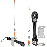 HYS VHF Marine/Boats Radio Antenna, Low-Profile 156-163mhz Antennas W/16.4ft(5m) RG58 Low Loss Premium Coaxial Cable with PL259 for Standard Truck Horizon Cobra Icom VHF Marine Mobile Radio
