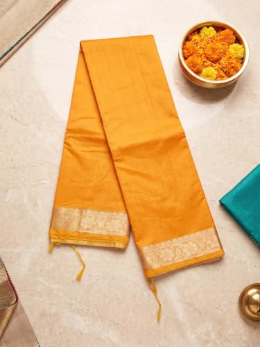 Image of Women's Pure Cotton Banarasi Silk Saree With Unstitched Blouse Piece
