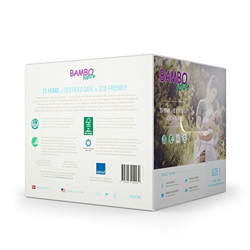 Bambo Nature Eco Friendly Baby Diapers Classic for Sensitive Skin, Size 1, 56 Count (2 Packs of 28)