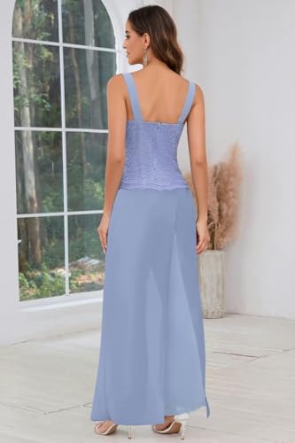 Mother of The Bride Dresses Pants Suits 3 Pieces Lace Prom Party Gowns for Wedding Women Outfit Sets3