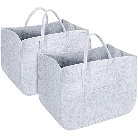 Vinsani 2 Pack Multifunctional Felt Storage Baskets Cover
