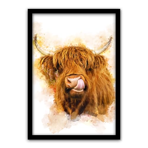 Affiche vache Highland encadrée décoration murale pour habiller un mur vide