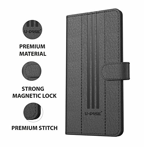 Image of U-Case Compatible with Realme 10 4G Flip Cover | Leather Finish | Inside Pockets & Inbuilt Stand | Shockproof Wallet Style Magnetic Closure Back Cover Case