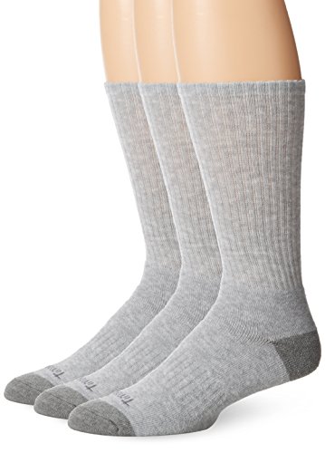 Timberland Mens 3 Pair Crew Socks, Grey, One Size(Shoe size 9-12)