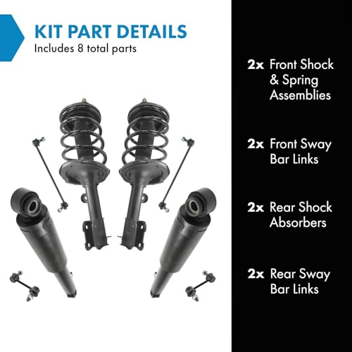 Image of TRQ Front and Rear Suspension Kit Complete Strut & Coil Spring Assembly Shock Absorber Sway Bar Stabilizer Link Compatible with 2007-2009 Hyundai Santa Fe