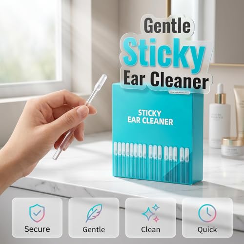 Image of Reusable Sticky Ear Cleaning Stick Ear Wax Removal Tool (3 Set-72 Pcs)