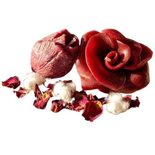 Bougie Rose Coton en cire de soja bio avec fleurs séchées Essences Agape