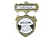 Badge-Usher Welcome-Pin Back-Shield-Brass