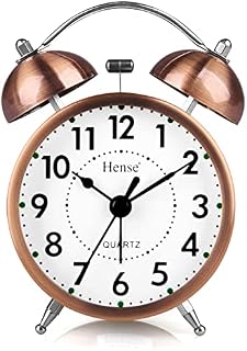 Retro Alarm Clock Old Fashioned Alarm Clock that Doesn'T Tick, Bedside Alarm Clock for Heavy Sleepers, with Night Light, Battery Operated Bedroom Alarm Clock, Easy Enough to Set Bedside Table Clock
