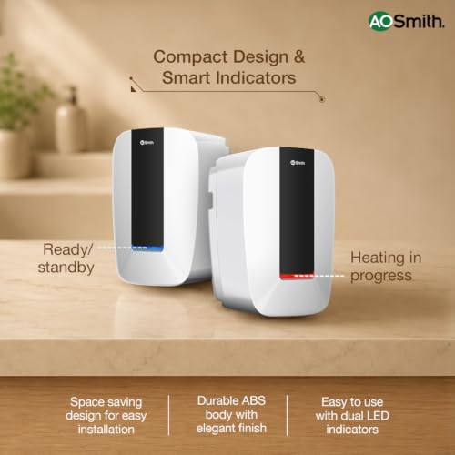 Image of AO Smith EWS NEO 5L Instant Water Heater Geyser | 3KW Heating Element | Stainless Steel Tank | 5-Level Safety Protection | Suitable For Kitchen & Bathroom | 5 Yr Tank Warranty