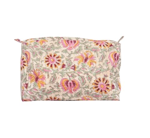 Image of Toiletry Travel Bag | Men's Shaving Kit & Women's Makeup Pouch | 23.5 x 11.5 x 17.5 cm | Beige