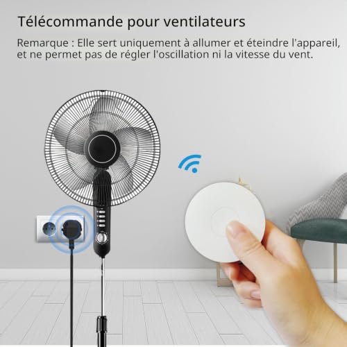 HYHIOTS Prise Telecommande Sans Fil, 433 MHz Émetteur Radio va et Vient Sans Fil Prise Avec Interrupteur Prise Intelligente avec kit de Télécommande Sans Piles Prise Interrupteur Connectée – vue 5