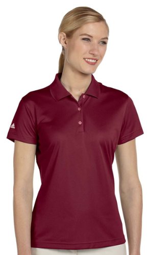 Adidas Women'S Golf Climalite Basic Performance Pique Polo Cardinal Xl