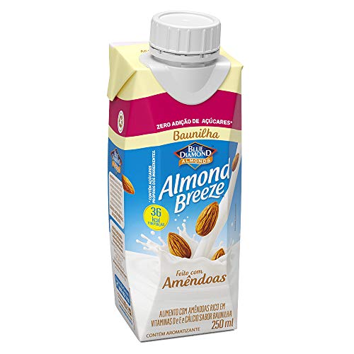 Almond Breeze, Alimento com Amêndoas Zero Açúcar, Rico em Vitamina E e D e Cálcio, Sabor Baunilha -