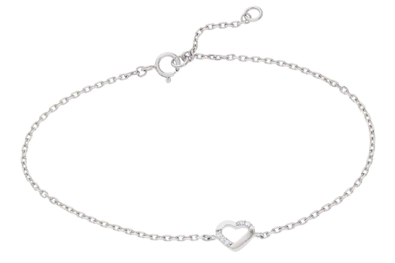 Bracelet pour femme avec cœurs, l'accessoire en argent rhodié du quotidien - 8