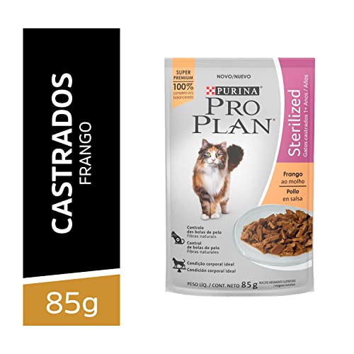 Ração Úmida Proplan para Gatos Sterilized Sachê sabor Frango 85g Purina - Sabor Frango