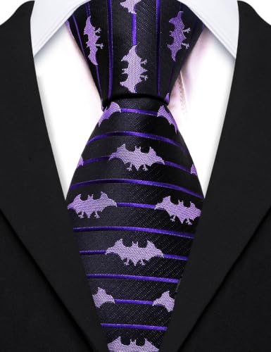 Image of Barry.Wang Silk Ties for Men Fun Necktie and Tie Clip Set for Wedding Party Business Formal Extra Long