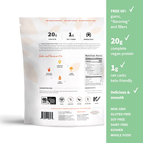 Sprout Living Simple Pumpkin Seed Protein Powder, 20 Grams Organic Plant Based Protein Powder Without Artificial Sweeteners, Non Dairy, Non-Gmo, Vegan, Gluten Free, Keto Drink Mix (5 Pound) #TOP1