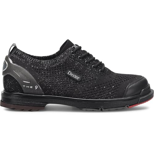 Image of Dexter Women's THE 9 Knit ST Bowling Shoe Black /Silver - Interchangeable Slide Soles and Heels - Made for Both Left and Right Handed Bowlers