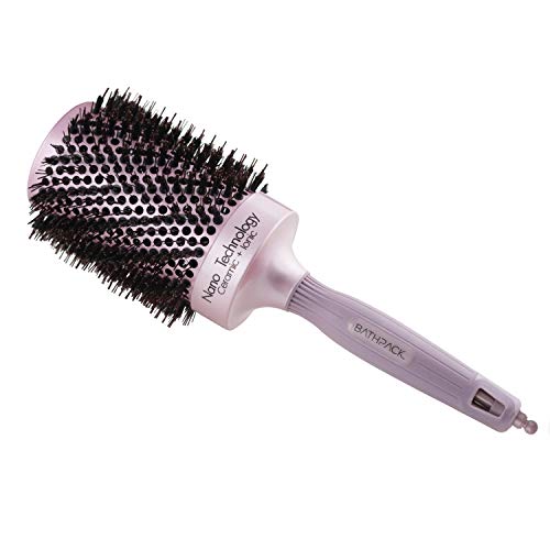 Pink Round Brush and Hair Pick, Perfect for Blowouts, Hairstyling Tools, 65 mm